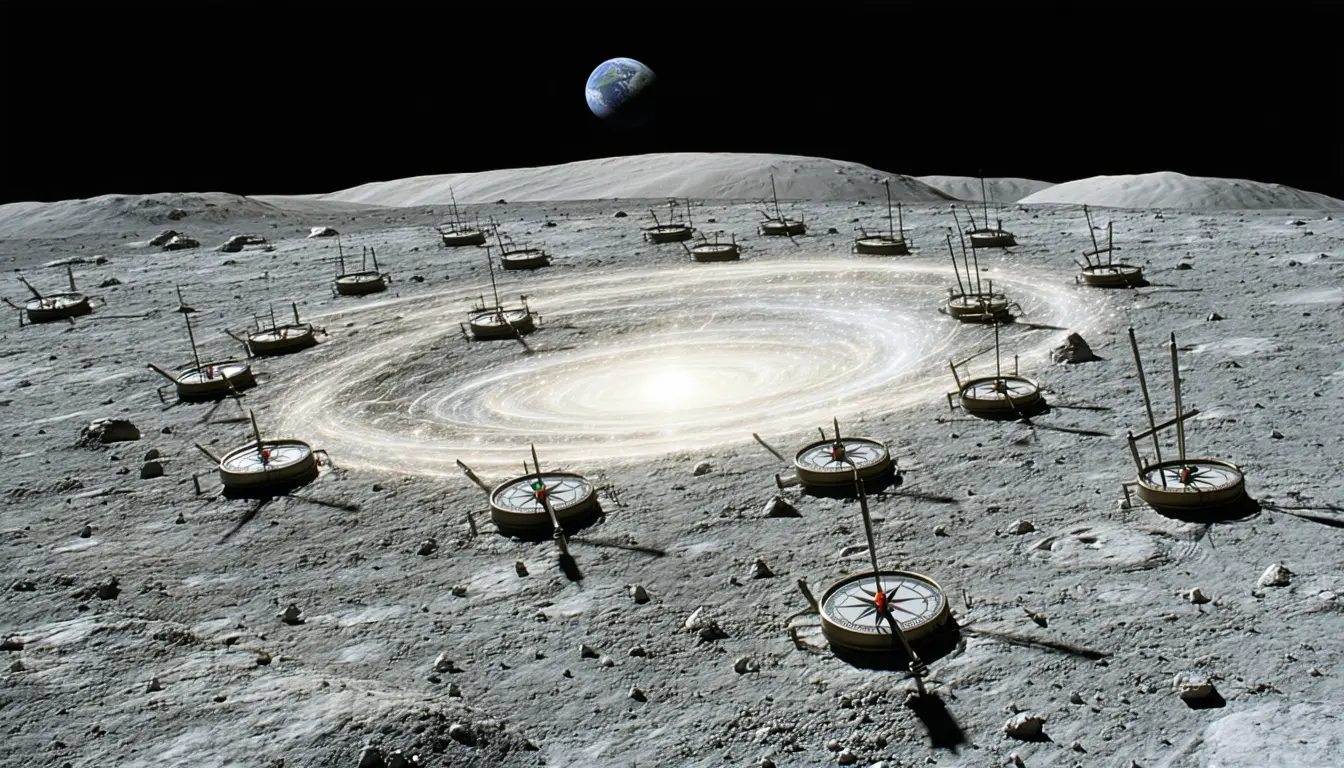 Illustration accompanying Buried volcano beneath the Moon's Dewar swirl points to an ancient field of at least 11.4 microteslas