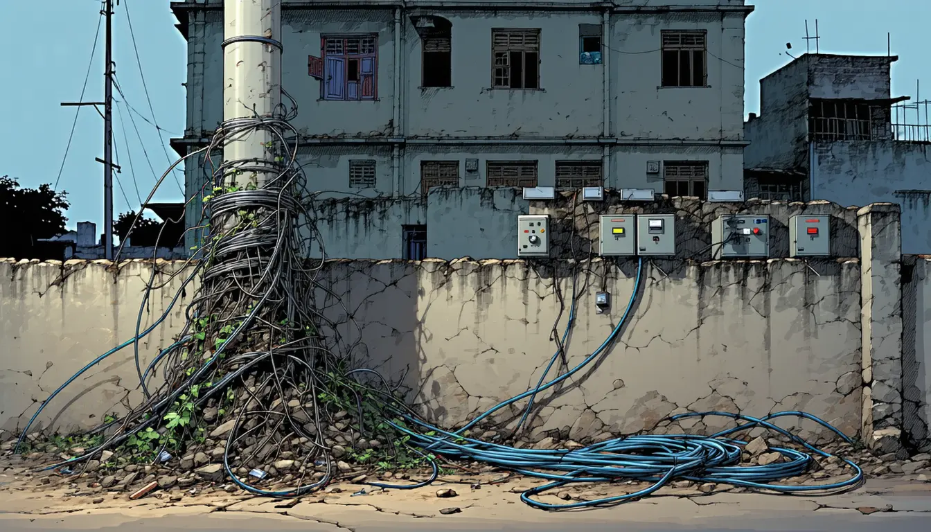 Illustration accompanying Delhi's grid now loses 5 to 6 percent of its electricity, down from more than half in 2002