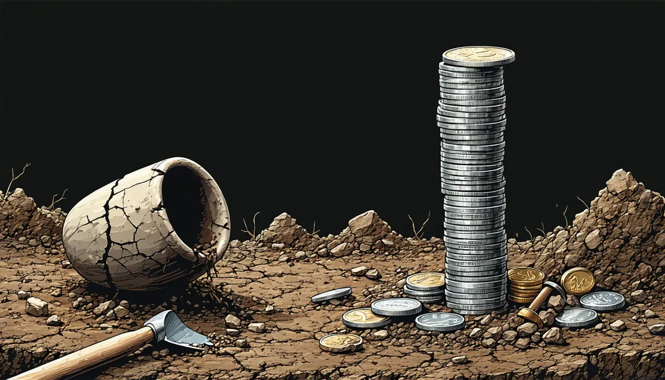 Illustration accompanying Field near Wesseling yields 934 Roman denarii, Germany's largest Hadrian-era hoard