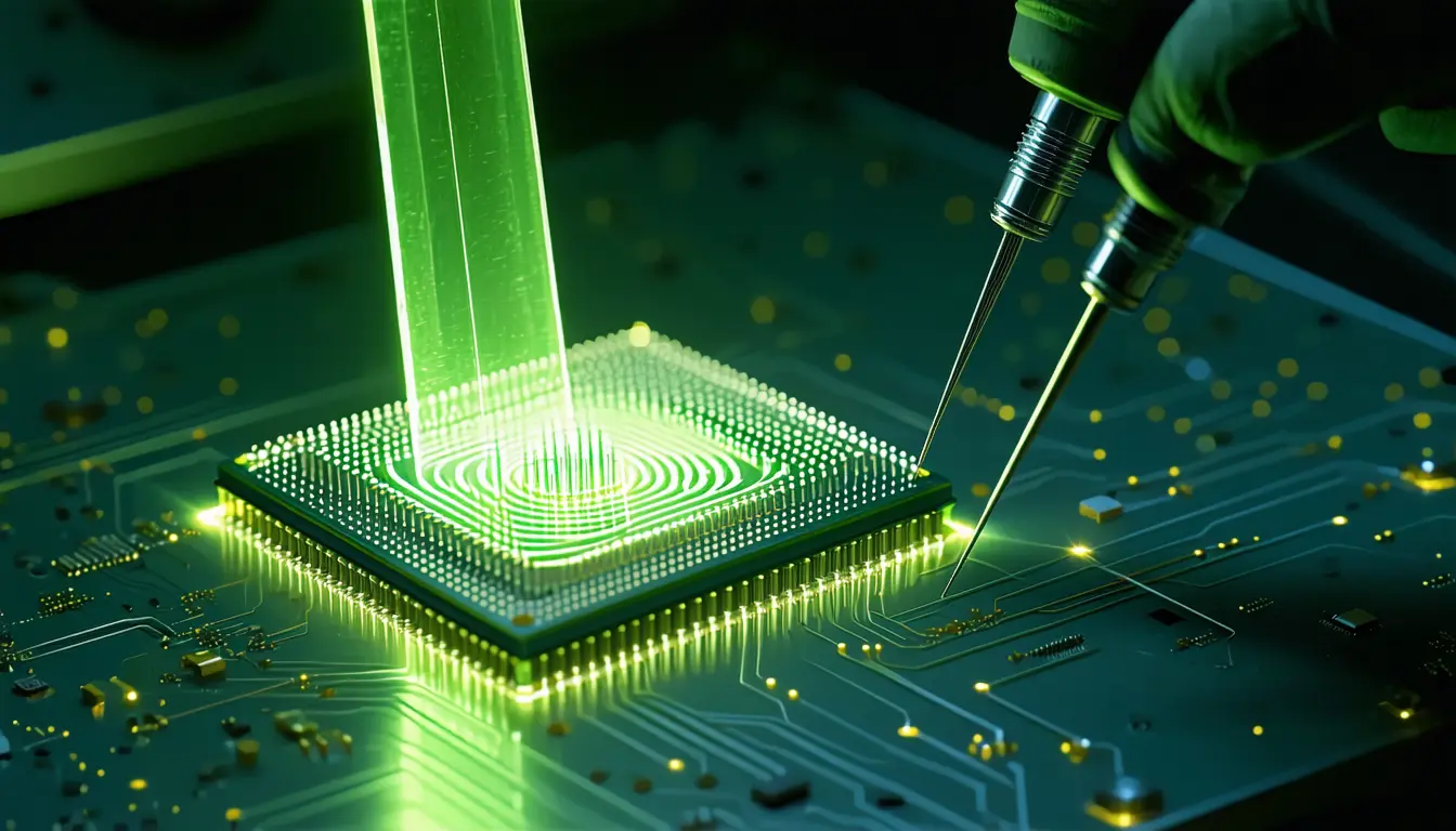 Illustration accompanying Laser twists liquid crystals to retune a silicon metasurface after fabrication