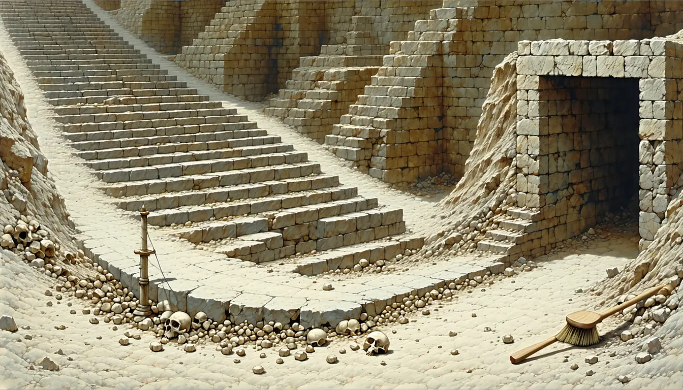 Illustration accompanying Soil sliding from hillside graves may explain some of Göbeklitepe's scattered bones