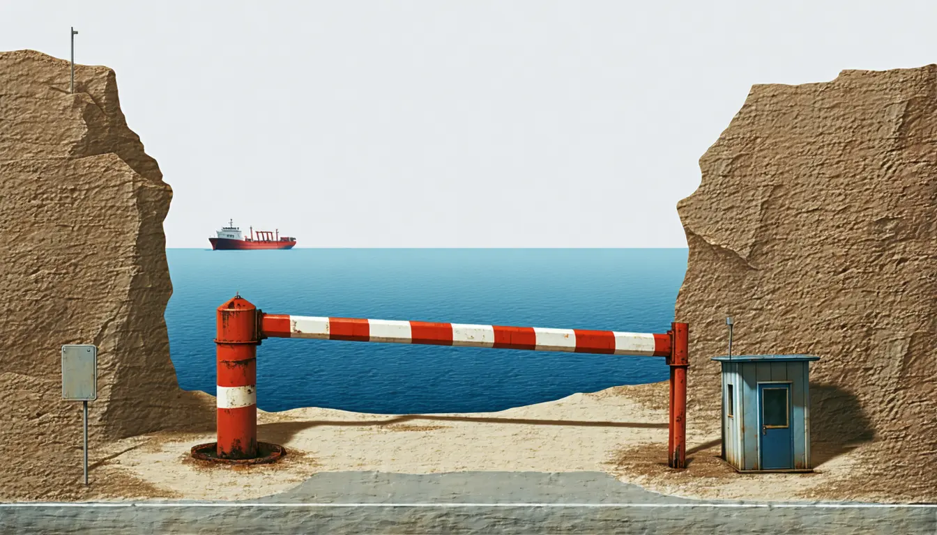 Illustration accompanying Iran and Oman's Hormuz toll plan puts sea-lane access on the long-term risk register