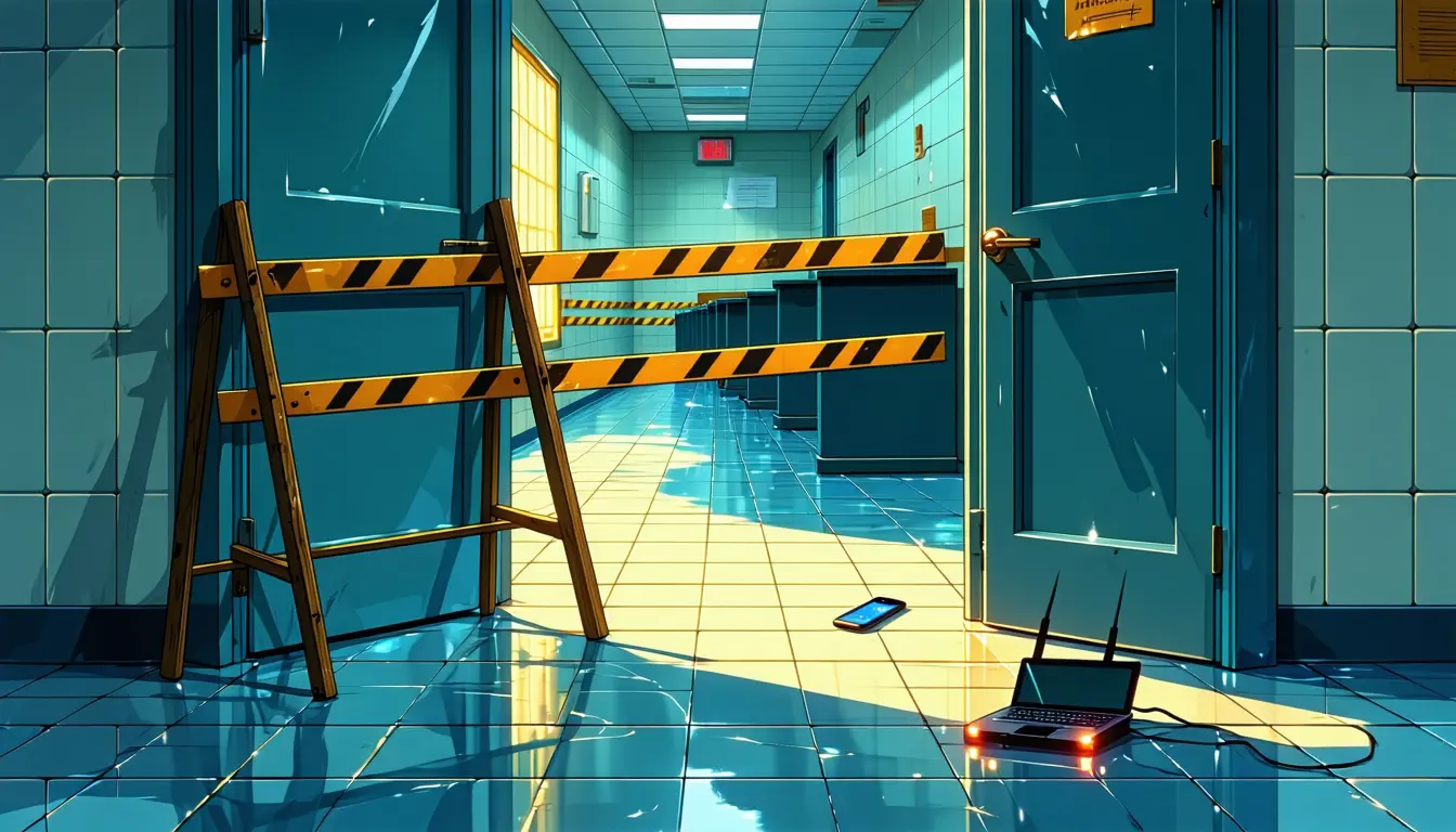 Illustration accompanying Meta's teen limits and New York's classroom AI ban face Prohibition's old problem