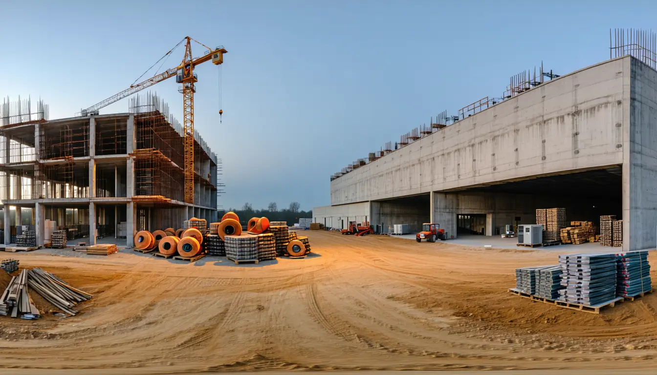 Illustration accompanying US construction labor is tilting toward data centers as overall building spending falls