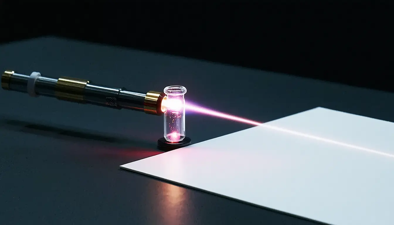 Illustration accompanying Glasgow physicists read a laser's frequency from the rotation of a light pattern in rubidium vapour
