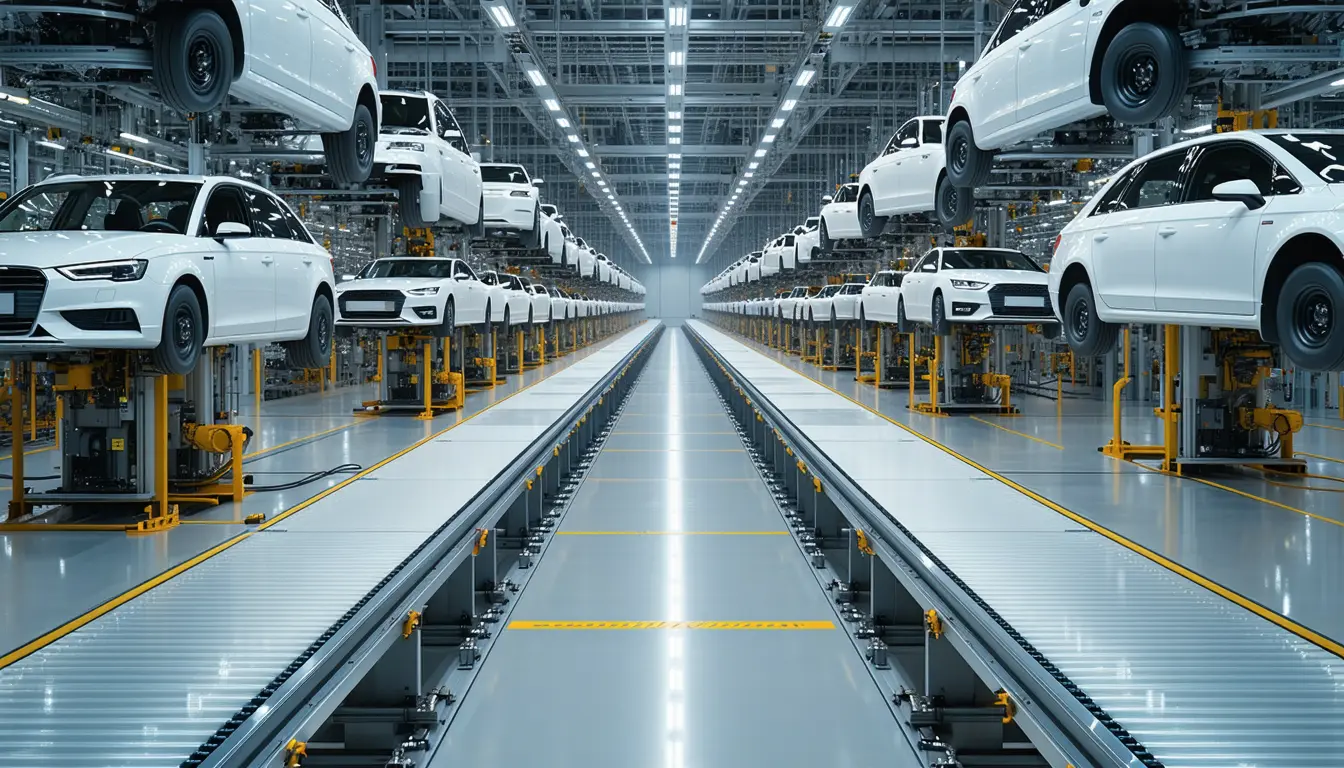 Illustration accompanying Korean car output's 24.8% slump pulls August industrial production down 1.3%