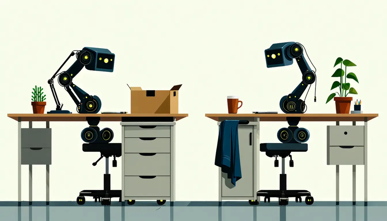 Illustration accompanying Employer care narrows the AI job-fear gap by 11 points in Gallup's worker panel