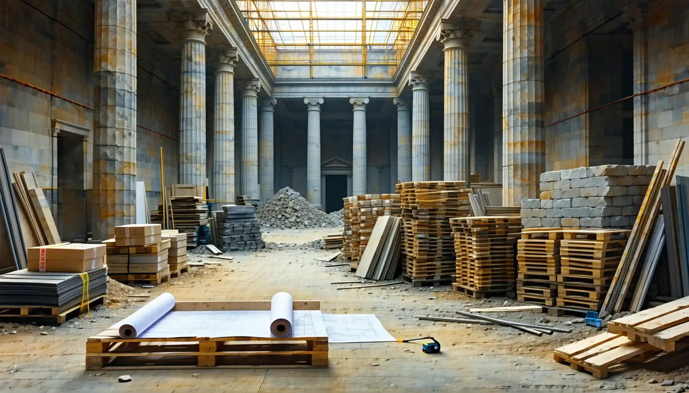 Illustration accompanying Fed inspector general traces $2.5 billion renovation's cost surge to weak project management