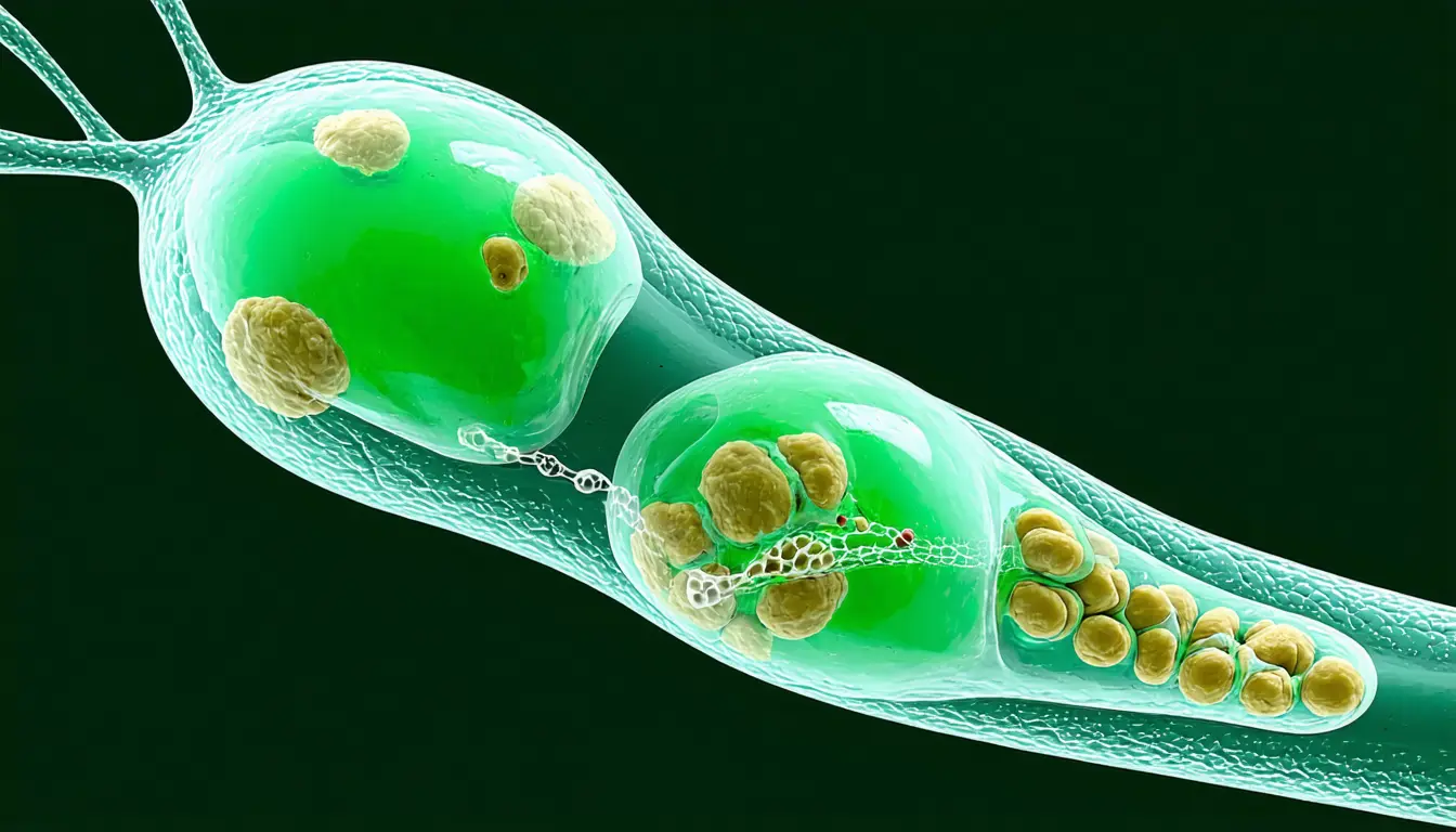 Illustration accompanying Cells rush cholesterol into lysosomes to keep them from bursting during mitochondrial cleanup