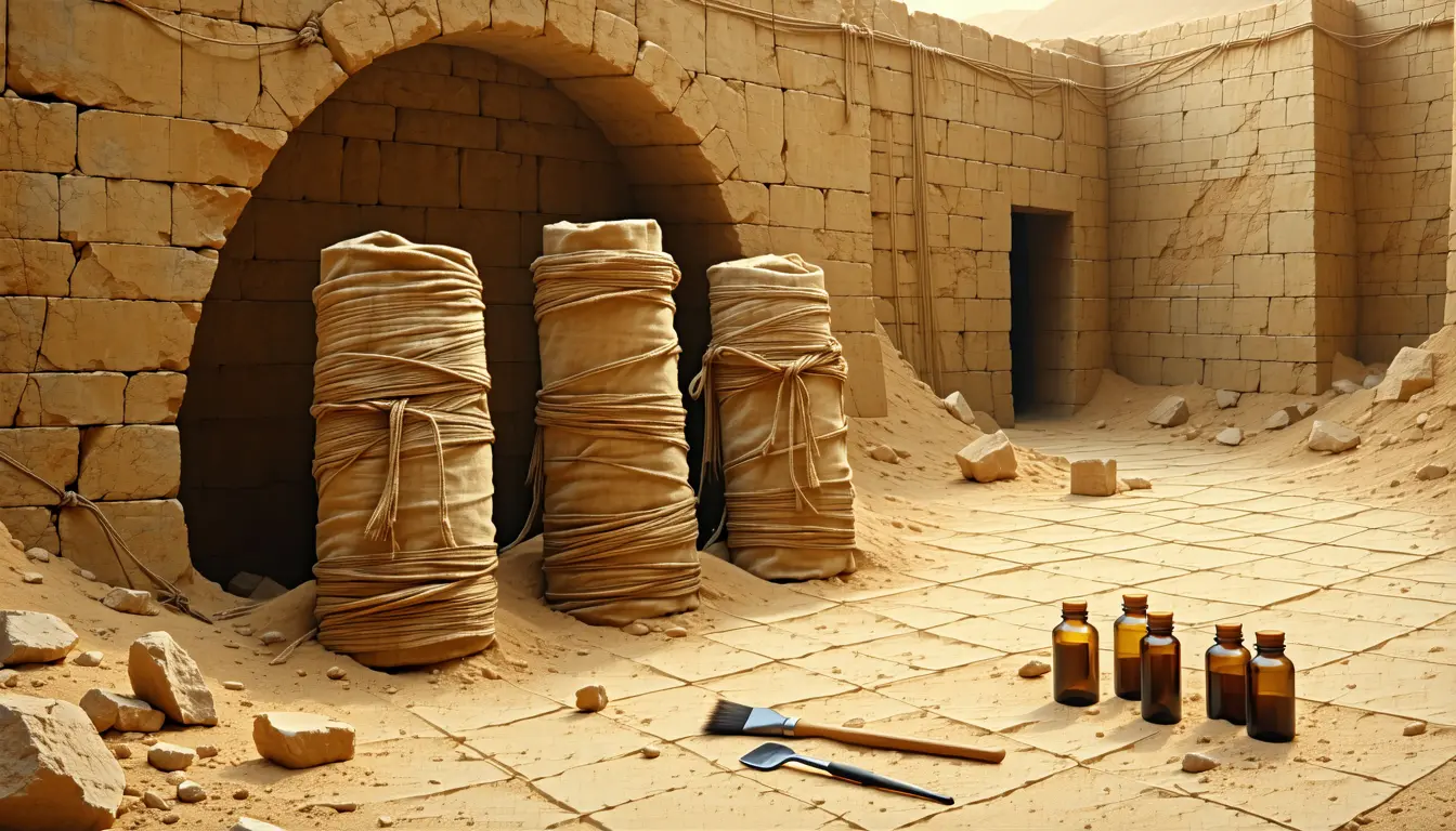 Illustration accompanying Four mummies buried beside a Wari temple reopen the question of whether the Wari conquered the Nasca