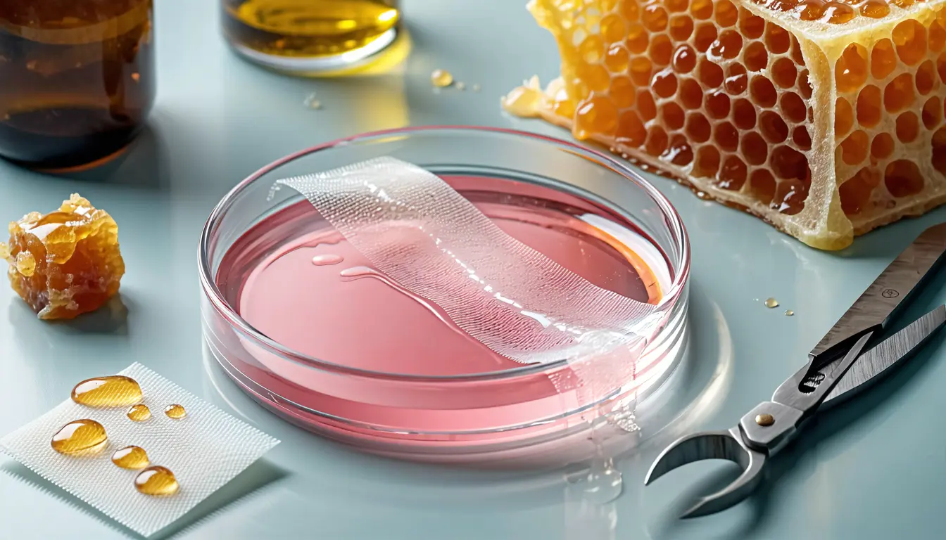 Illustration accompanying Lab-made honeybee silk film largely breaks down in healing wounds, CSIRO and Adelaide find