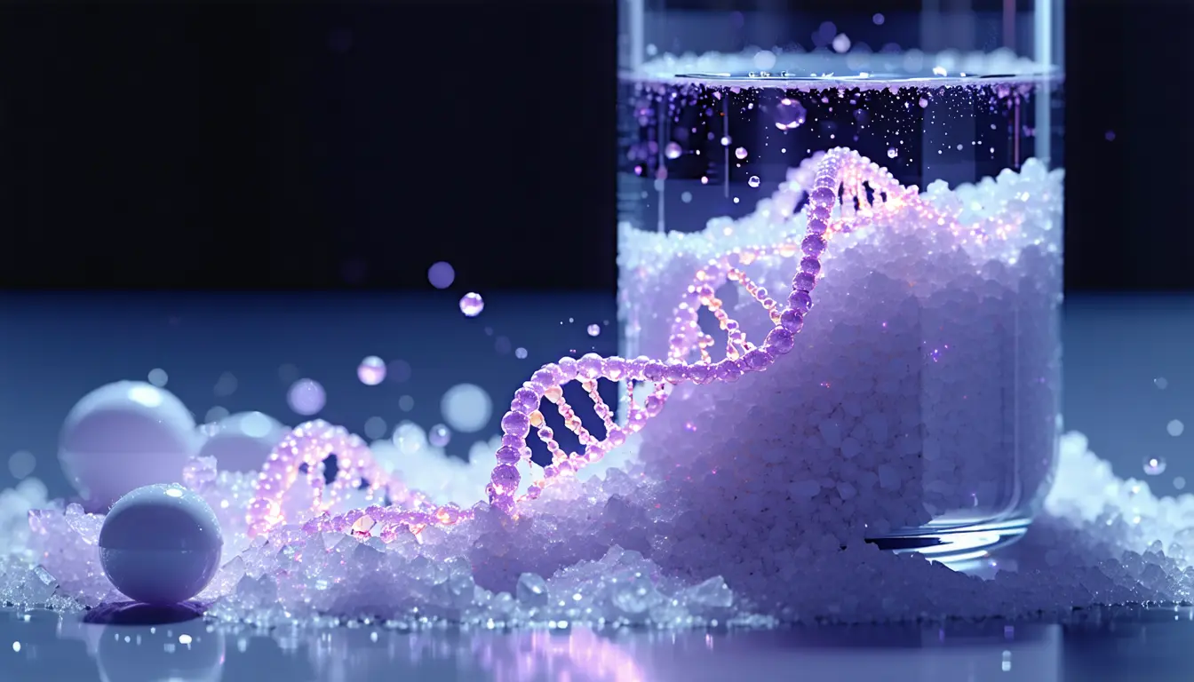 Illustration accompanying Light-activated titanium dioxide crystals completely degrade DNA-related molecules in water tests