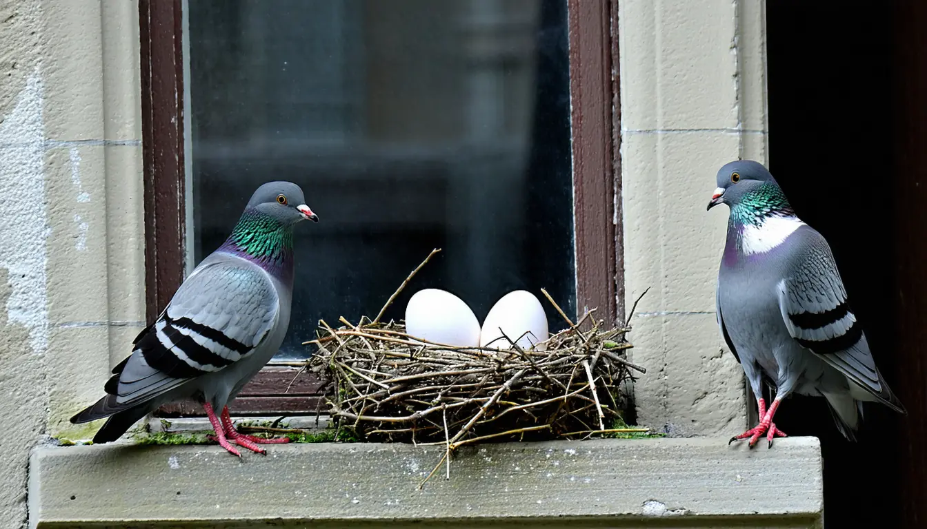Illustration accompanying Male pigeons take more egg-sitting shifts when feeding bans leave females short of food