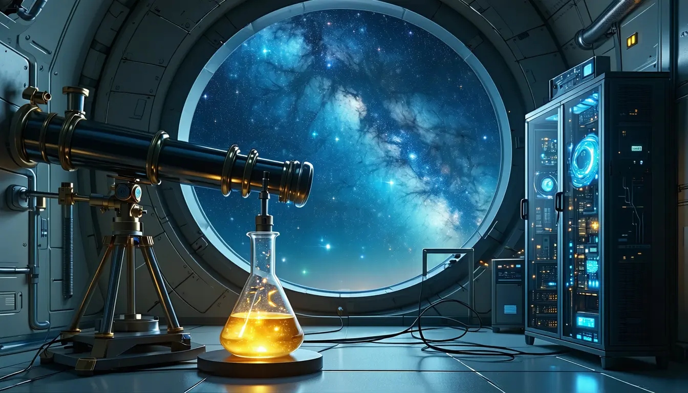 Illustration accompanying MEGATRON simulations couple starlight and chemistry to link JWST galaxies with the Milky Way's oldest stars
