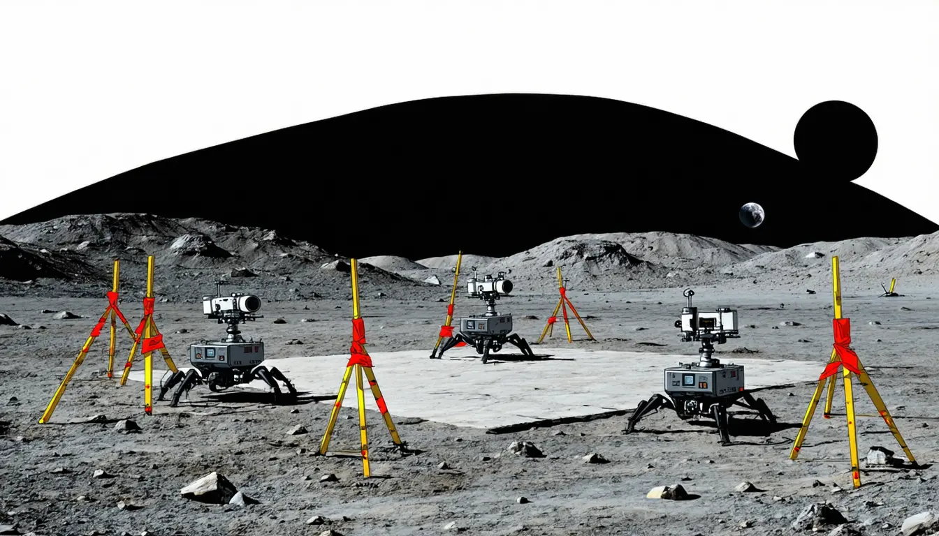 Illustration accompanying NASA selects three PRISM payloads to scout ice, lava tubes and hazards for Moon Base
