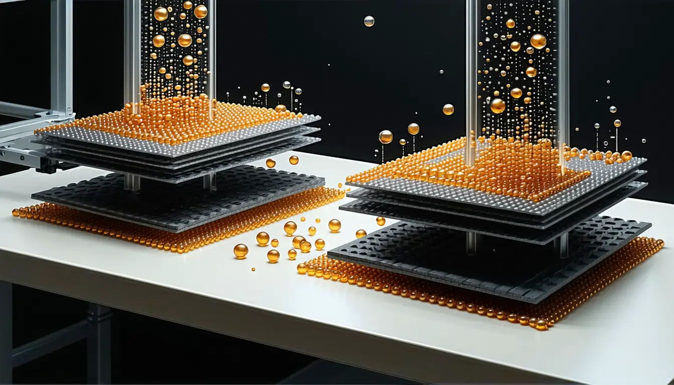 Illustration accompanying Platinum-copper and platinum-iron on MXene divide fuel-cell activity and durability between them