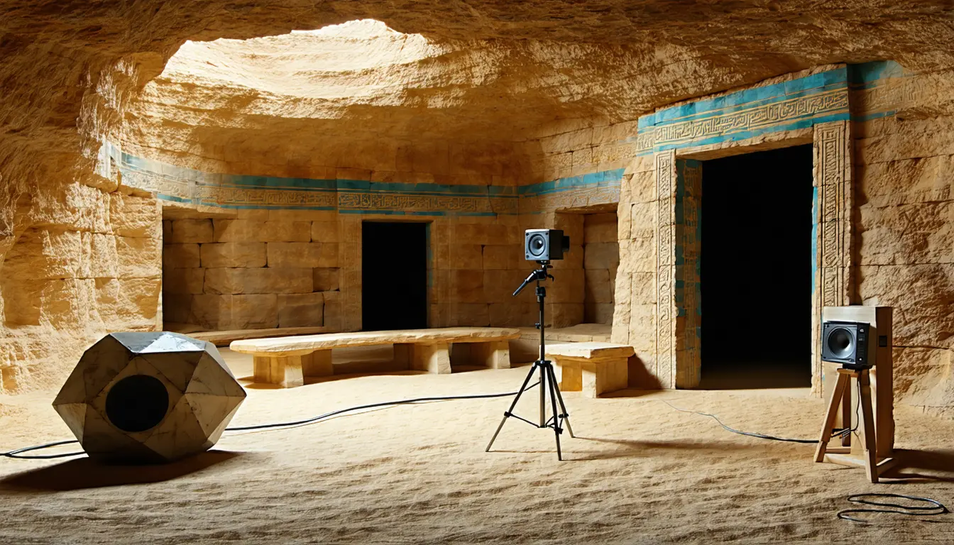 Illustration accompanying Researchers read a long echo in an Etruscan tomb as evidence of sensory design
