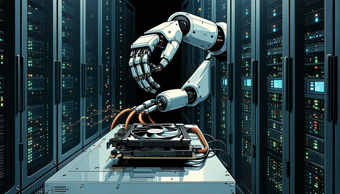 Illustration accompanying OpenAI and DeepMind researchers go on camera to warn AI labs are rushing self-improving systems