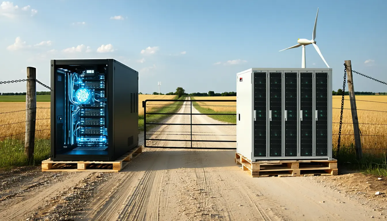 Illustration accompanying QTS, NextEra and Siemens Energy band together to win over Texas towns resisting data centres
