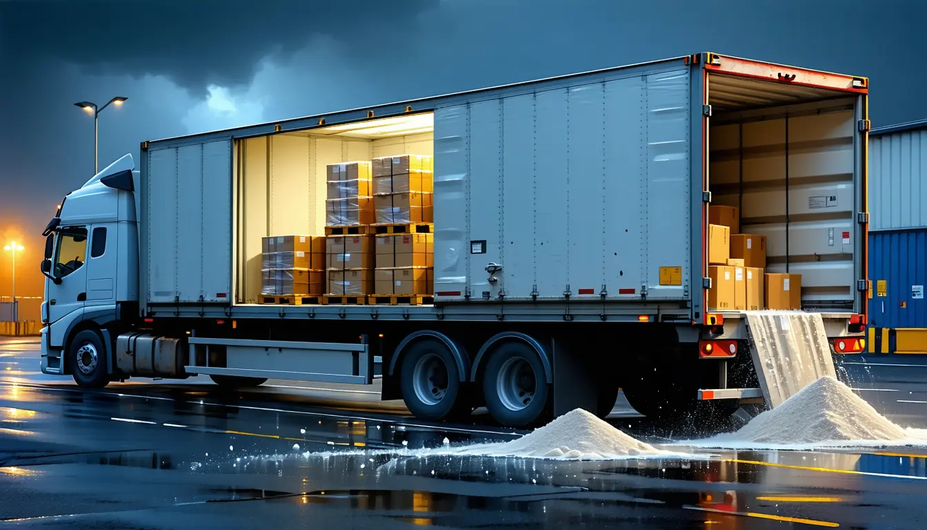 Illustration accompanying Thieves who stole PlusAI's Nvidia-branded trailer found 20,000 pounds of test sand