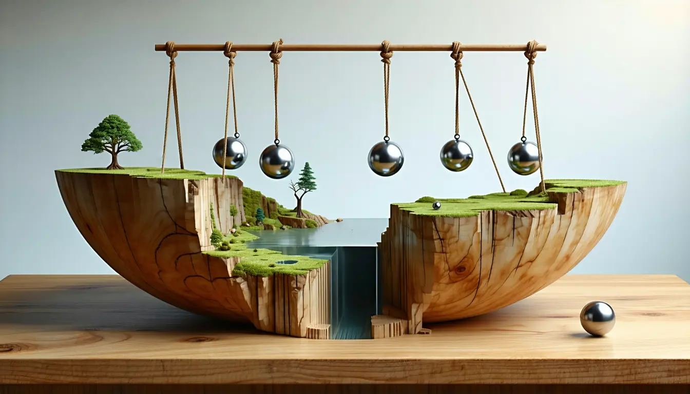 Illustration accompanying Hidden funnels let simulated fast-slow systems settle where simpler models say they cannot
