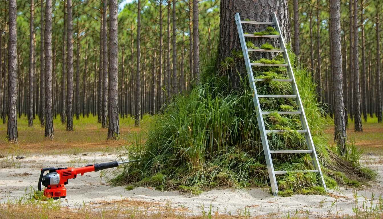 Illustration accompanying Invasive cogongrass lets Florida fires run faster and reach the canopy in early spring