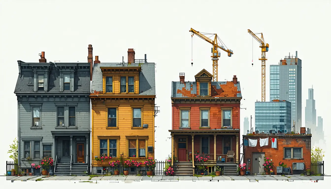 Illustration accompanying Pittsburgh's Hazelwood renters stayed put more often as the old steel site next door was rebuilt