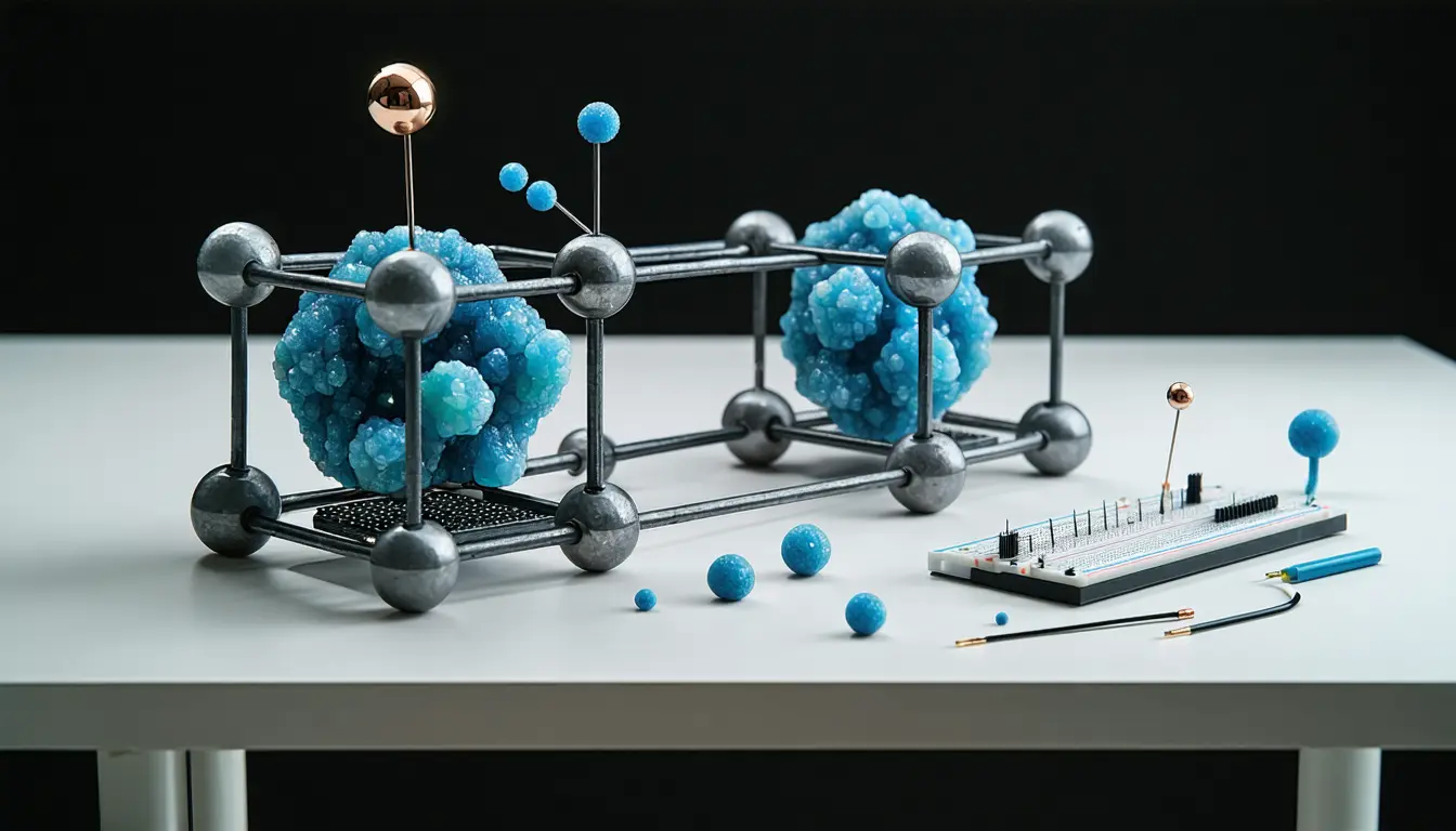 Illustration accompanying Texas A&M simulations find ions ease electron hopping in a zinc framework material