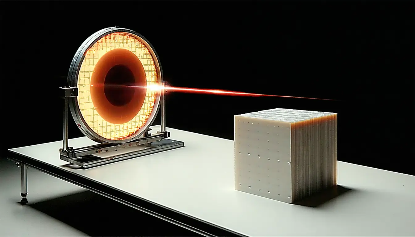 Illustration accompanying Nanometre-thick graphene lets a long-pulse laser push protons to 132 MeV