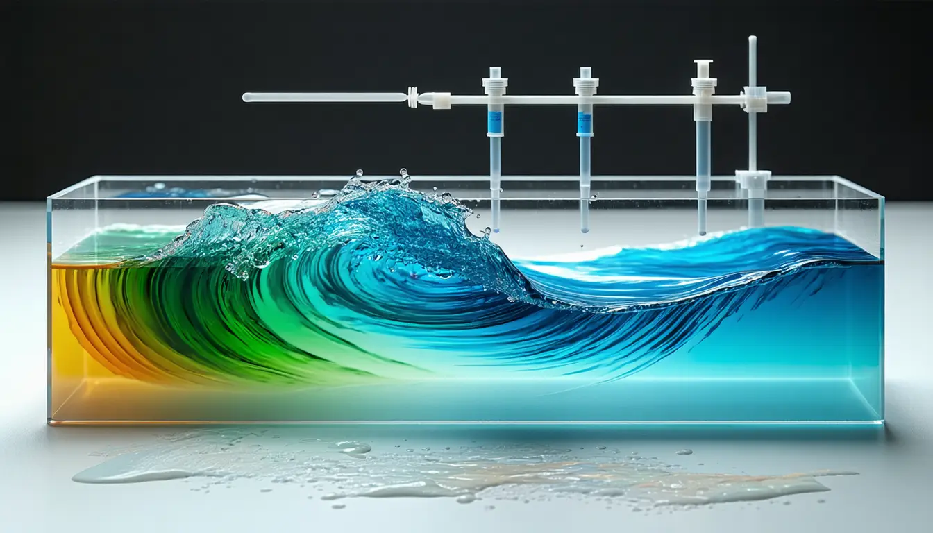 Illustration accompanying Pittsburgh researchers reverse two-dimensional turbulence's energy cascade with one angled obstacle