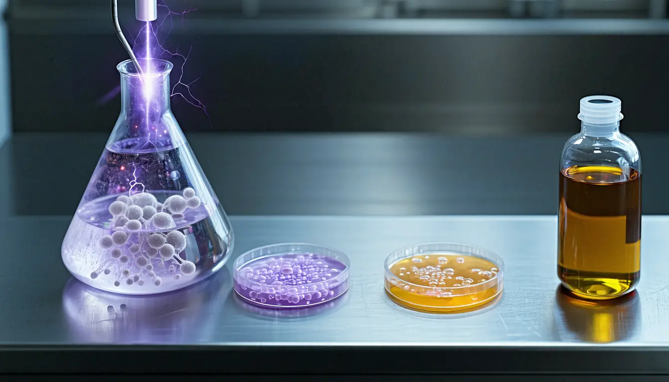 Illustration accompanying Plasma-activated water at 62.5% strength left twice as many live E. coli as controls