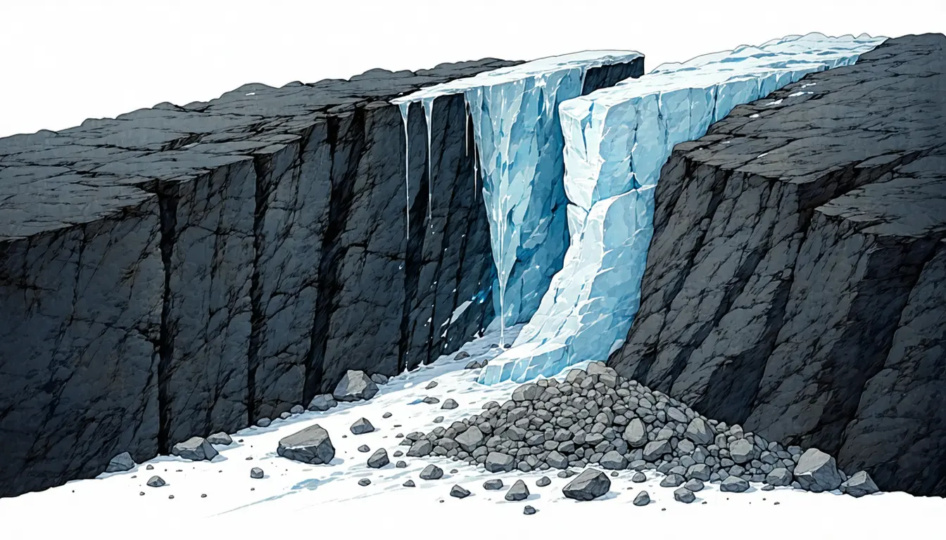 Illustration accompanying Quake-weakened rock and human-caused warming combined to cause Nepal's 26 August avalanche, study finds