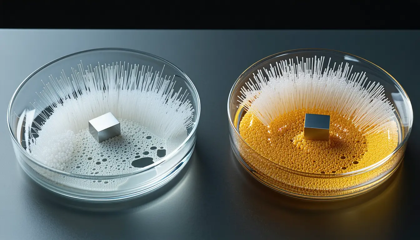 Illustration accompanying University of Newcastle team grows silicone brushes whose friction shifts with the surrounding liquid