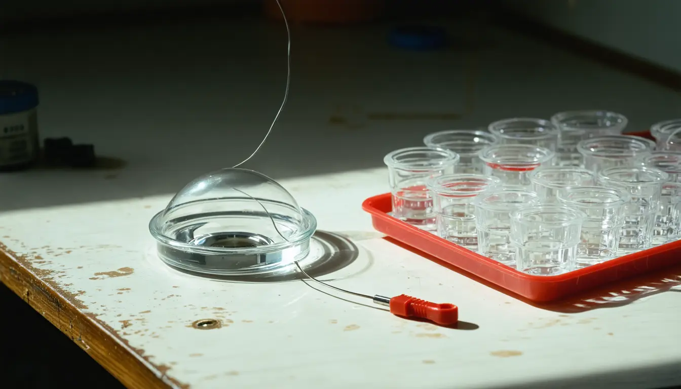 Illustration accompanying Platinum electrode lenses molded 10 isolated rabbit corneas to a target focus in about a minute