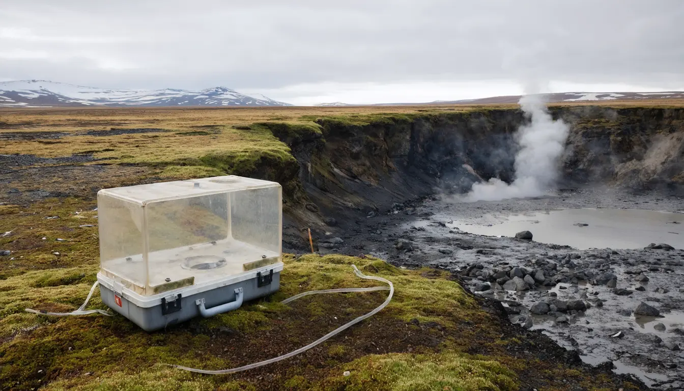 Illustration accompanying Two studies put permafrost's added warming at a quarter degree Celsius by 2100