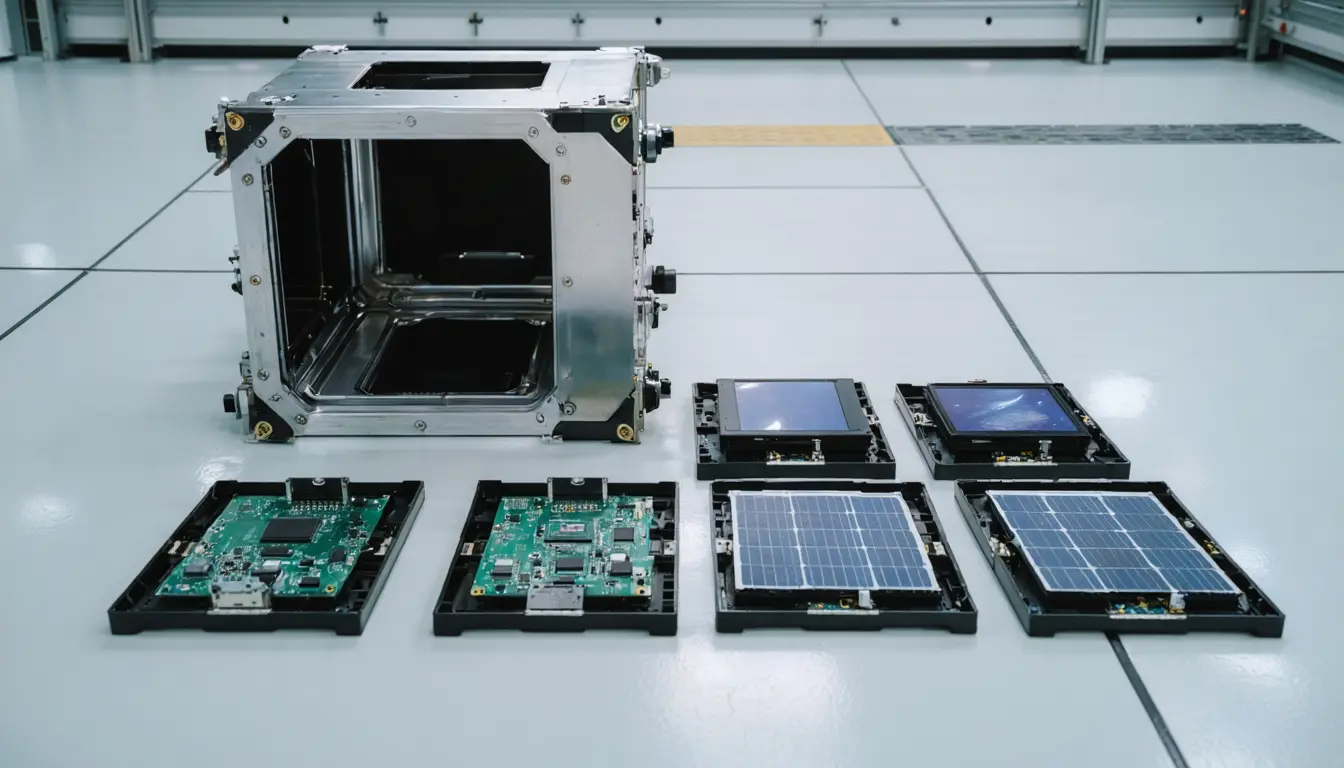 Illustration accompanying LG rides a startup's CubeSat to test five off-the-shelf parts from three affiliates in orbit