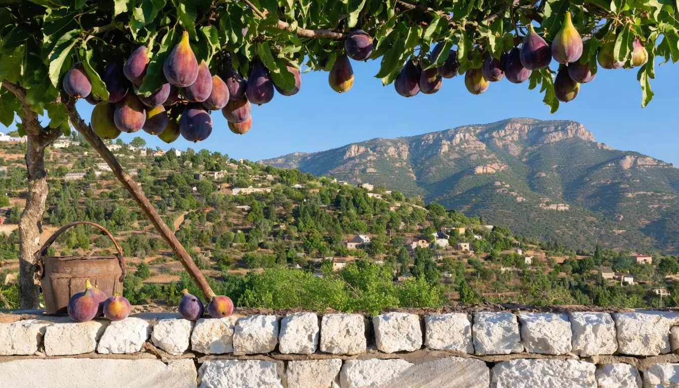 Illustration accompanying Barbary macaques raid Algerian farms most when figs ripen, a 94-farm survey finds