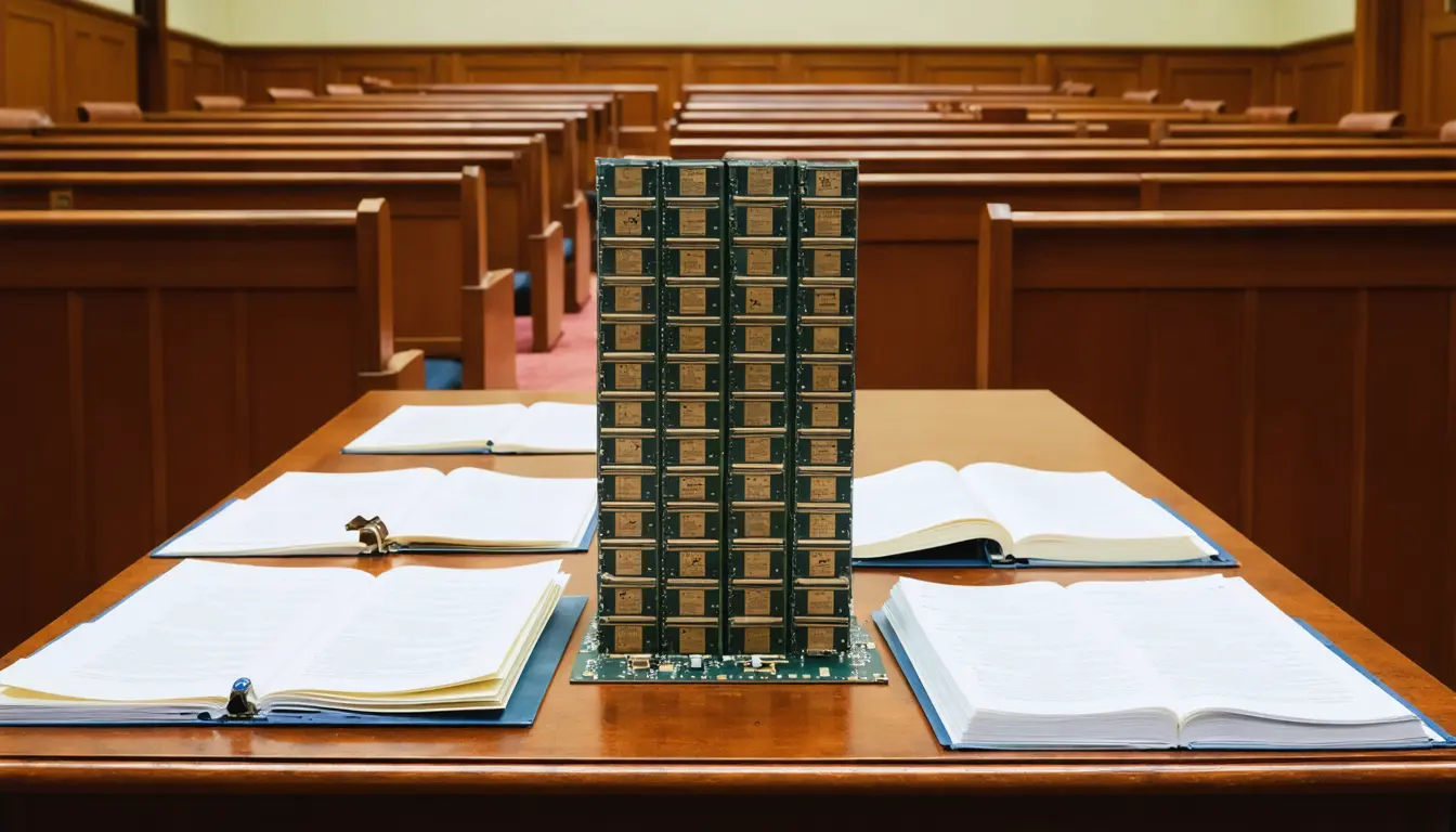 Illustration accompanying Korean chip firms log more US patent suits in seven months than in any full year since 2012