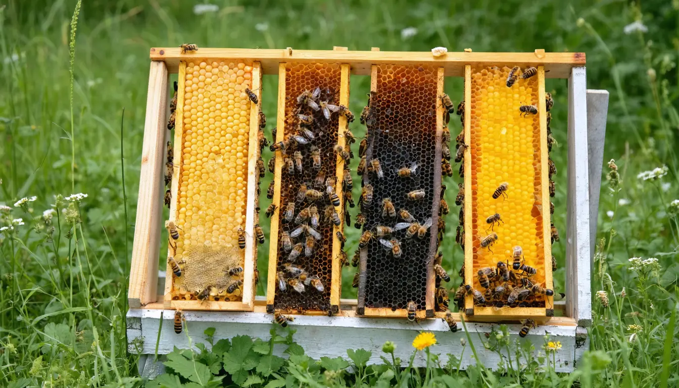 Illustration accompanying Biologists recast the honey bee colony as a single animal with a lifespan of a few years