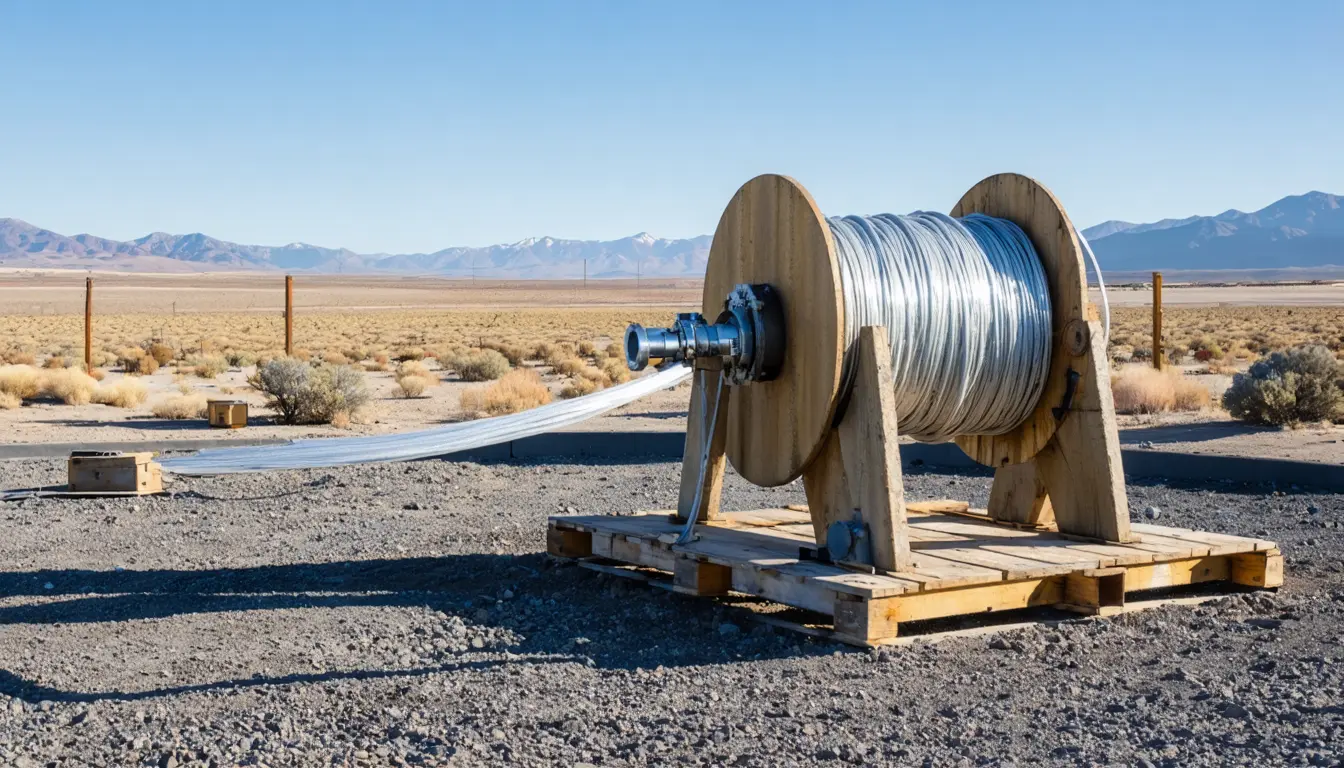 Illustration accompanying Fiber-optic array 3 km down a Utah geothermal well finds microquake stress drop steady across magnitudes