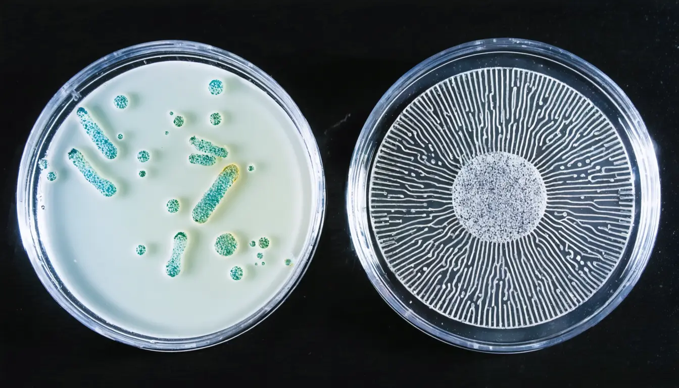 Illustration accompanying Pseudomonas bacteria turn around on contact to keep crowded colonies from jamming