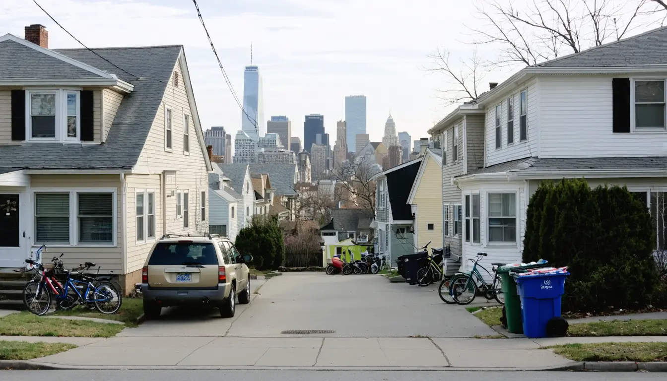 Illustration accompanying Faster New Jersey cost growth shrinks the $12,000 suburban discount for NYC families