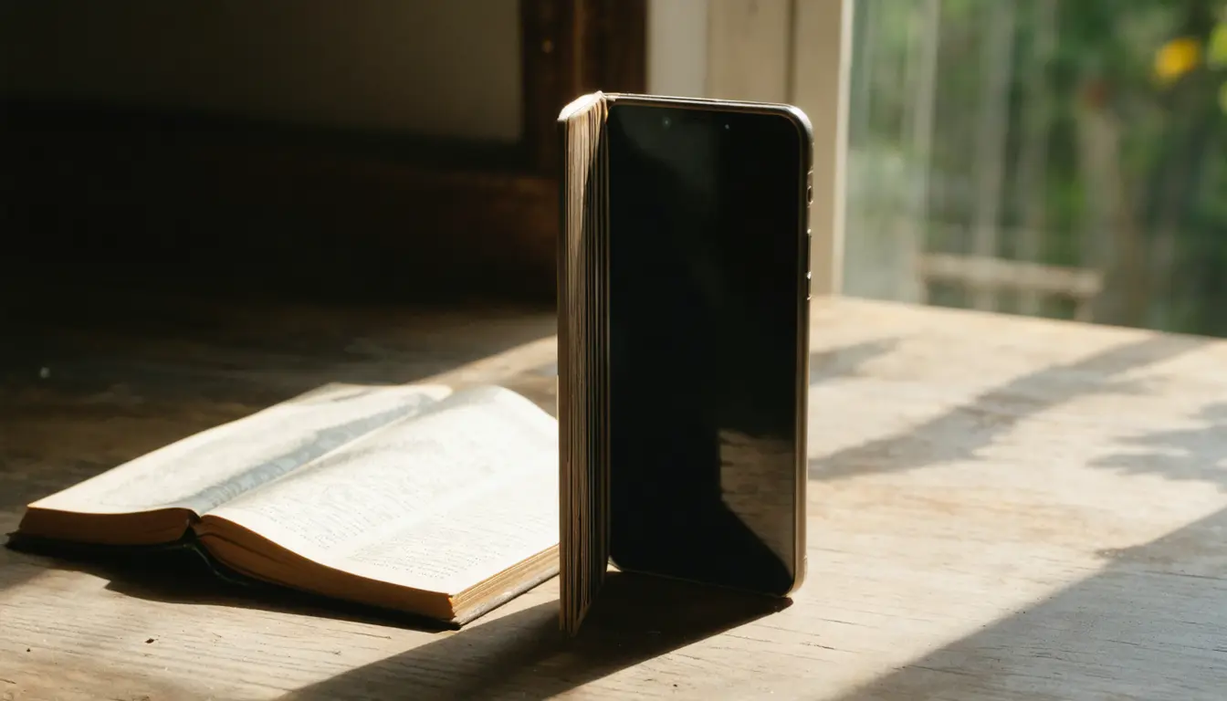 Illustration accompanying iPhone Duo's Quick Look lays documents out as a two-page spread when held open like a book