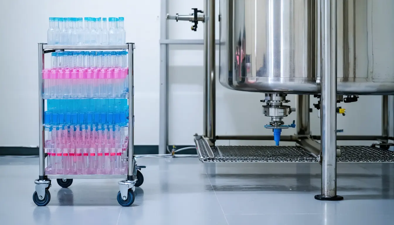 Illustration accompanying Researchers cite ten-company drug-discovery model to argue biomanufacturers should pool data