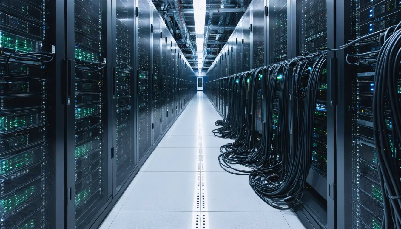 Illustration accompanying Researchers aim AI data-center power cuts at server software