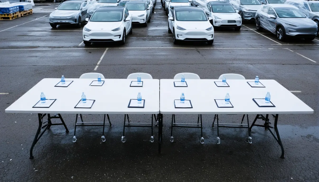 Illustration accompanying Fifteen economies start their overcapacity pact on EVs, batteries and solar with data-sharing