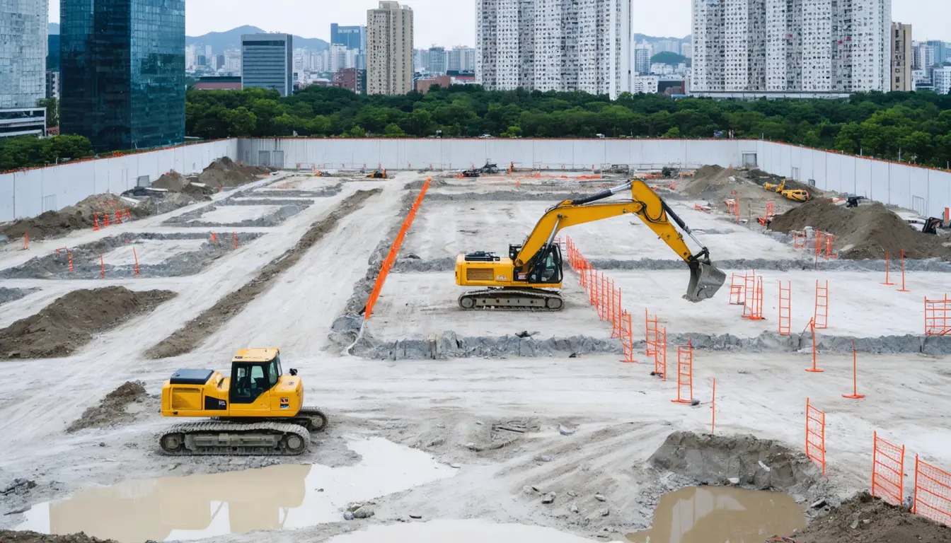 Illustration accompanying Korea's land ministry plans to cut developers' rezoning payments to turn office sites into housing