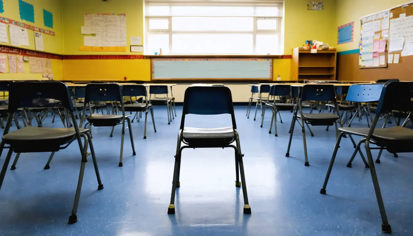 Illustration accompanying Teacher burnout programmes succeed as whole-school efforts staff help design, a 25-year review suggests