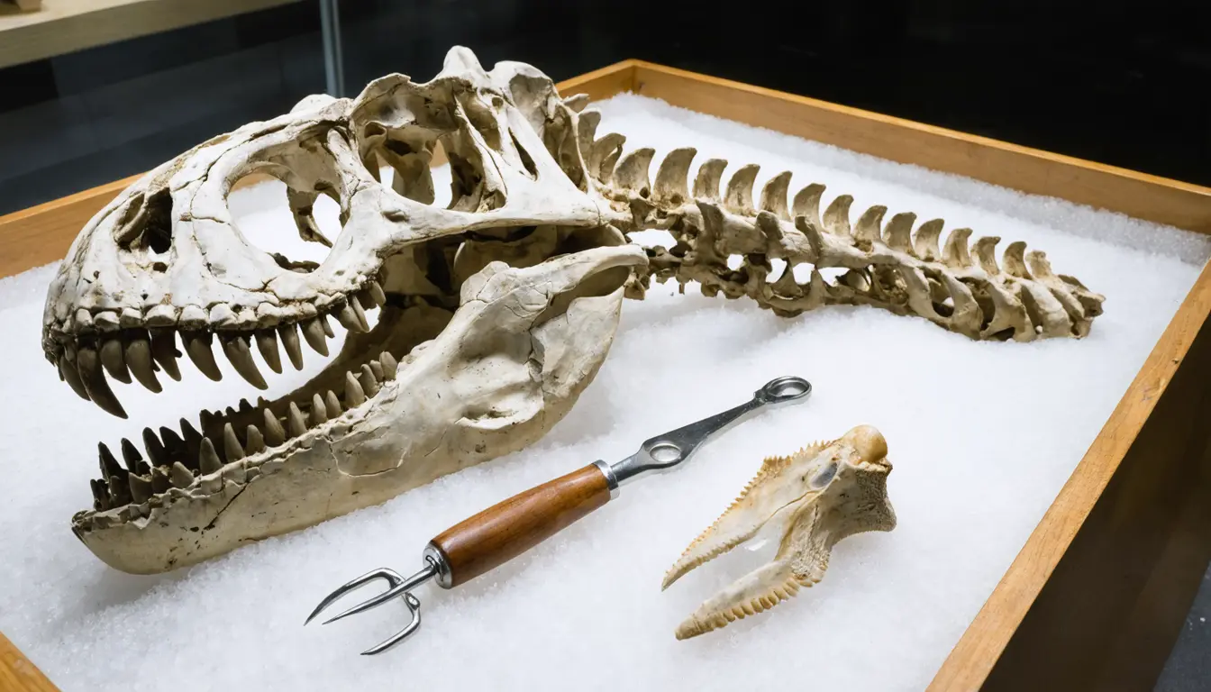 Illustration accompanying Tooth marks on a teenage Albertosaurus point to a small raptor scavenging a tyrannosaur