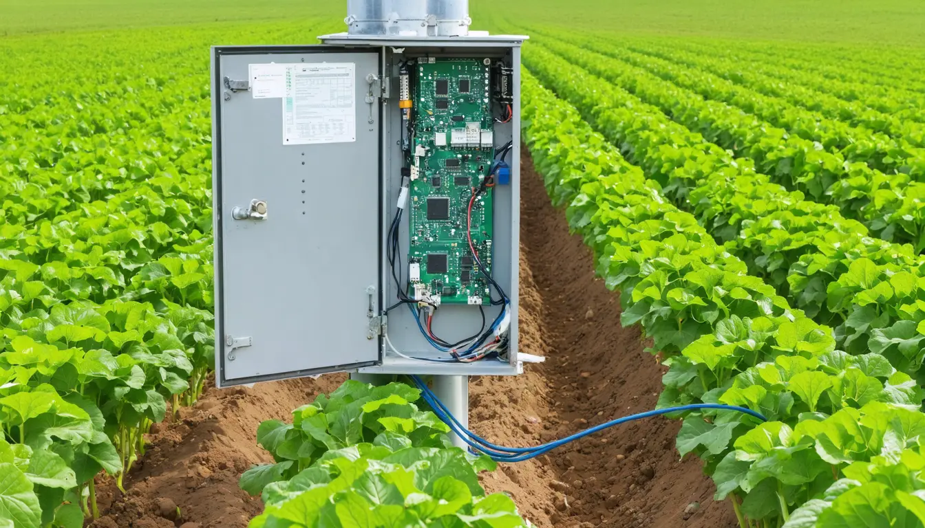 Illustration accompanying Nature Food authors propose a land-grant university consortium to counter cyberattacks on US agriculture